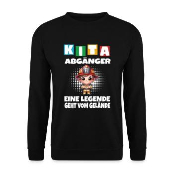 KITA Leavers School Child School Enrollment - Unisex Sweatshirt - black - Front - Alina (178cm) & Michal (187cm)