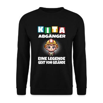KITA Leavers School Child School Enrollment - Unisex Sweatshirt - black - Front - Alina (178cm) & Michal (187cm)