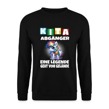 KITA Leavers School Child School Enrollment - Unisex Sweatshirt - black - Front - Alina (178cm) & Michal (187cm)