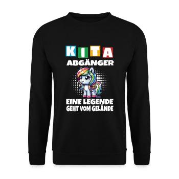 KITA Leavers School Child School Enrollment - Unisex Sweatshirt - black - Front - Alina (178cm) & Michal (187cm)