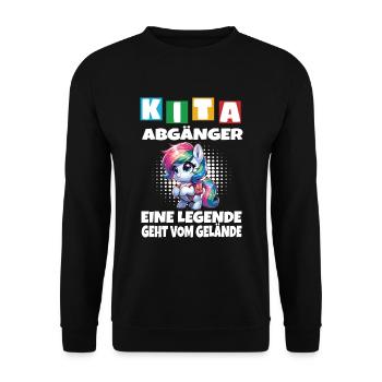 KITA Leavers School Child School Enrollment - Unisex Sweatshirt - black - Front - Alina (178cm) & Michal (187cm)