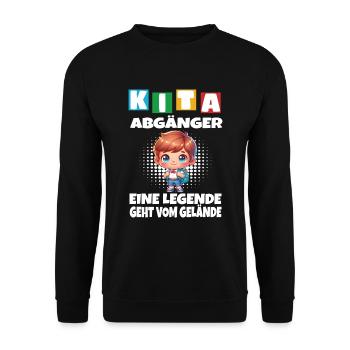 KITA Leavers School Child School Enrollment - Unisex Sweatshirt - black - Front - Alina (178cm) & Michal (187cm)