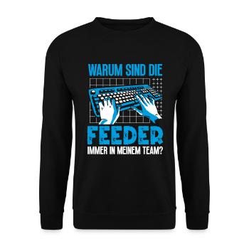 Gaming PC Tastatur Gamepad Videogamer Zocken Gamer - Unisex Pullover - Schwarz - Vorne - Alina (178cm) & Michal (187cm)
