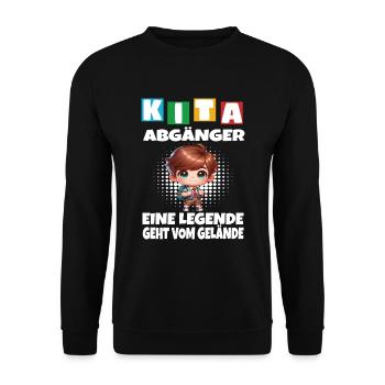 KITA Leavers School Child School Enrollment - Unisex Sweatshirt - black - Front - Alina (178cm) & Michal (187cm)