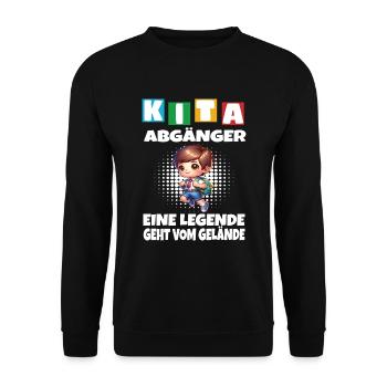 KITA Leavers School Child School Enrollment - Unisex Sweatshirt - black - Front - Alina (178cm) & Michal (187cm)