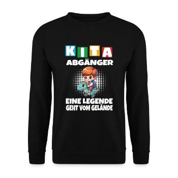 KITA Leavers School Child School Enrollment - Unisex Sweatshirt - black - Front - Alina (178cm) & Michal (187cm)