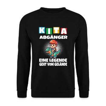 KITA Leavers School Child School Enrollment - Unisex Sweatshirt - black - Front - Alina (178cm) & Michal (187cm)