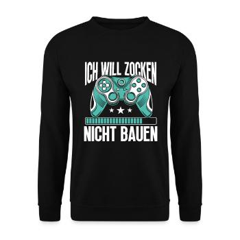 Gaming Headset Controller PC Gamer Zocken PC - Unisex Sweatshirt - black - Front - Alina (178cm) & Michal (187cm)