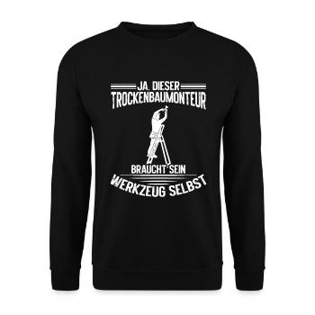Master Drywall Builder Craftsman Drywall Builder Journeyman - Unisex Sweatshirt - black - Front - Alina (178cm) & Michal (187cm)