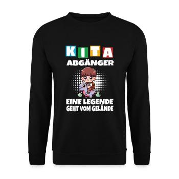 KITA Leavers School Child School Enrollment - Unisex Sweatshirt - black - Front - Alina (178cm) & Michal (187cm)