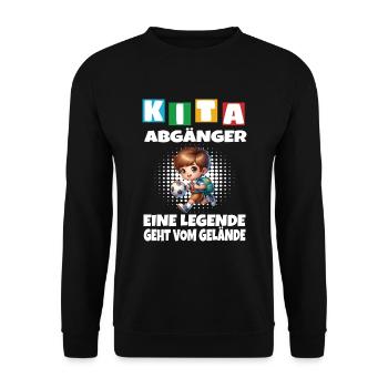 KITA Leavers School Child School Enrollment - Unisex Sweatshirt - black - Front - Alina (178cm) & Michal (187cm)