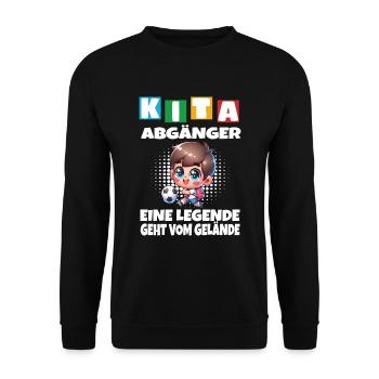 KITA Leavers School Child School Enrollment - Unisex Sweatshirt - black - Front - Alina (178cm) & Michal (187cm)