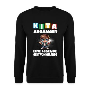 KITA Leavers School Child School Enrollment - Unisex Sweatshirt - black - Front - Alina (178cm) & Michal (187cm)