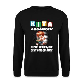KITA Leavers School Child School Enrollment - Unisex Sweatshirt - black - Front - Alina (178cm) & Michal (187cm)