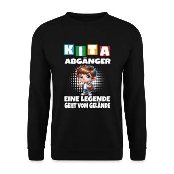 KITA Leavers School Child School Enrollment - Unisex Sweatshirt - black - Front - Alina (178cm) & Michal (187cm)