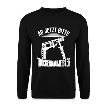 Drywall builder, master craftsman, journeyman - Unisex Sweatshirt - black - Front - Alina (178cm) & Michal (187cm)