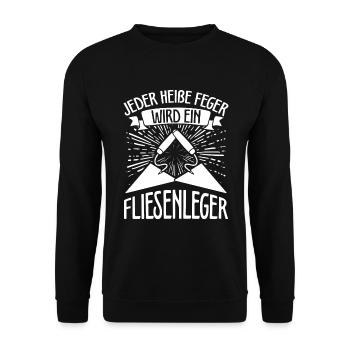 Journeyman tiler trowel Slab layer - Unisex Sweatshirt - black - Front - Alina (178cm) & Michal (187cm)
