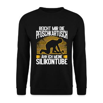 Tile Layer Accessories Silicone Craftsman - Unisex Sweatshirt - black - Front - Alina (178cm) & Michal (187cm)