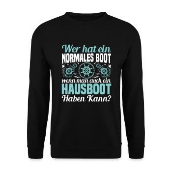 Capitaine de bateau Propriétaire de péniche Permis de péniche - Sweat-shirt Unisexe - noir - Devant - Alina (178cm) & Michal (187cm)