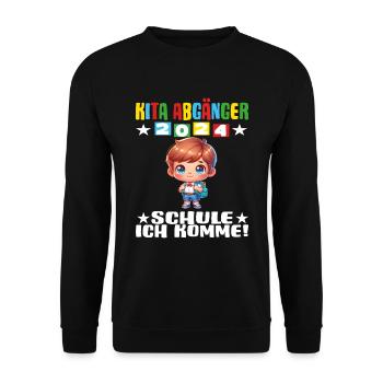 kita abgänger 2024 abschluss kita - Unisex Pullover - Schwarz - Vorne - Alina (178cm) & Michal (187cm)