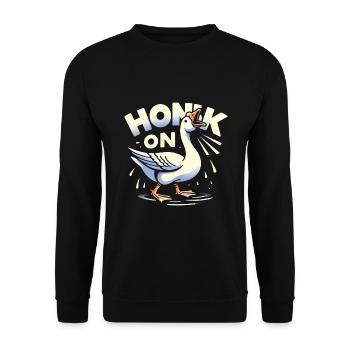 Klaxonner sur l’oie - Sweat-shirt Unisexe - noir - Devant - Alina (178cm) & Michal (187cm)