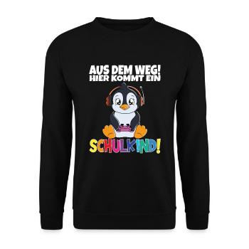 Schulkind 2024 Einschulung Schulanfang - Unisex Pullover - Schwarz - Vorne - Alina (178cm) & Michal (187cm)