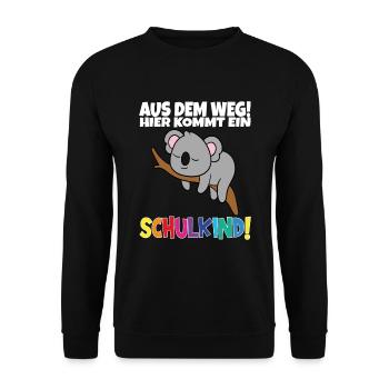 Schulkind 2024 Einschulung Schulanfang - Unisex Pullover - Schwarz - Vorne - Alina (178cm) & Michal (187cm)
