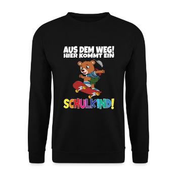 School Child 2024 School Enrollment Back to School - Unisex Sweatshirt - black - Front - Alina (178cm) & Michal (187cm)
