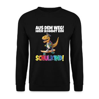 Schulkind 2024 Einschulung Schulanfang - Unisex Pullover - Schwarz - Vorne - Alina (178cm) & Michal (187cm)