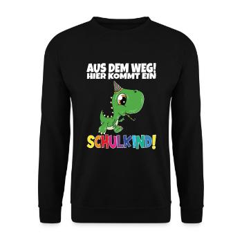 Écolier 2024 entrant à l'école - Sweat-shirt Unisexe - noir - Devant - Alina (178cm) & Michal (187cm)