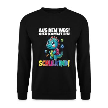Écolier 2024 entrant à l'école - Sweat-shirt Unisexe - noir - Devant - Alina (178cm) & Michal (187cm)