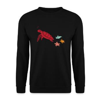 Tortue Tortue Mer Cadeau - Sweat-shirt Unisexe - noir - Devant - Alina (178cm) & Michal (187cm)