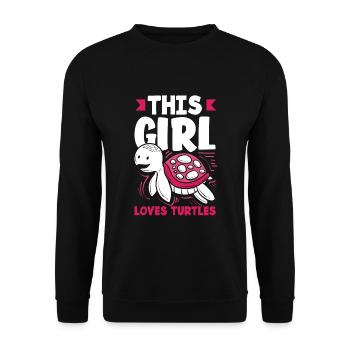 Tortue Tortue Mer Cadeau - Sweat-shirt Unisexe - noir - Devant - Alina (178cm) & Michal (187cm)