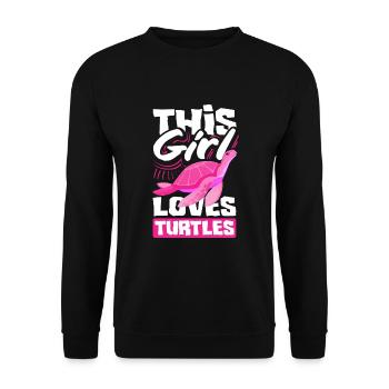 Tortue Tortue Mer Cadeau - Sweat-shirt Unisexe - noir - Devant - Alina (178cm) & Michal (187cm)