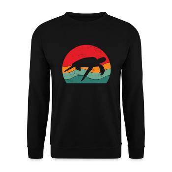 Tortue Tortue Mer Cadeau - Sweat-shirt Unisexe - noir - Devant - Alina (178cm) & Michal (187cm)