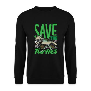 Tortue Tortue Mer Cadeau - Sweat-shirt Unisexe - noir - Devant - Alina (178cm) & Michal (187cm)
