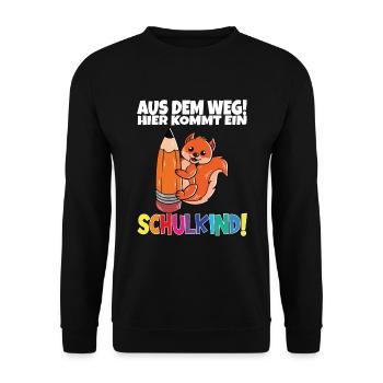 Écolier 2024 entrant à l'école - Sweat-shirt Unisexe - noir - Devant - Alina (178cm) & Michal (187cm)
