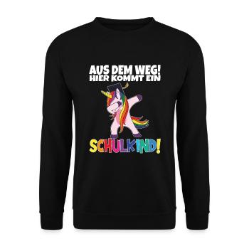 Écolier 2024 entrant à l'école - Sweat-shirt Unisexe - noir - Devant - Alina (178cm) & Michal (187cm)