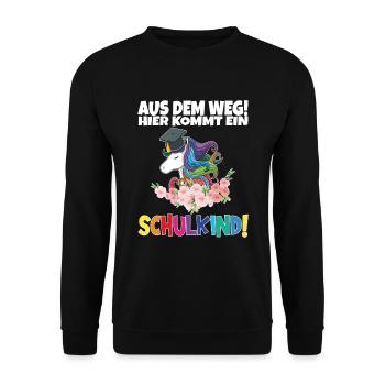 Écolier 2024 entrant à l'école - Sweat-shirt Unisexe - noir - Devant - Alina (178cm) & Michal (187cm)