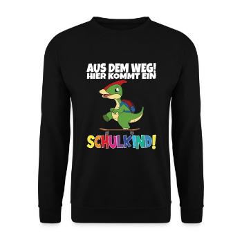 Écolier 2024 entrant à l'école - Sweat-shirt Unisexe - noir - Devant - Alina (178cm) & Michal (187cm)