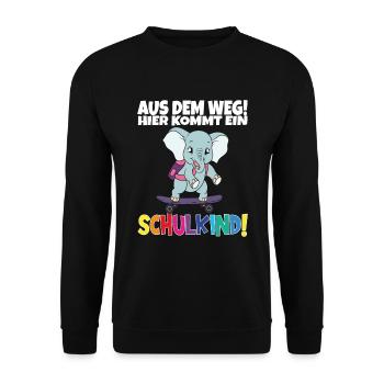 Écolier 2024 entrant à l'école - Sweat-shirt Unisexe - noir - Devant - Alina (178cm) & Michal (187cm)