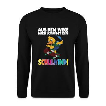 Écolier 2024 entrant à l'école - Sweat-shirt Unisexe - noir - Devant - Alina (178cm) & Michal (187cm)