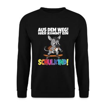 Écolier 2024 entrant à l'école - Sweat-shirt Unisexe - noir - Devant - Alina (178cm) & Michal (187cm)