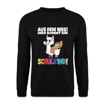 Écolier 2024 entrant à l'école - Sweat-shirt Unisexe - noir - Devant - Alina (178cm) & Michal (187cm)
