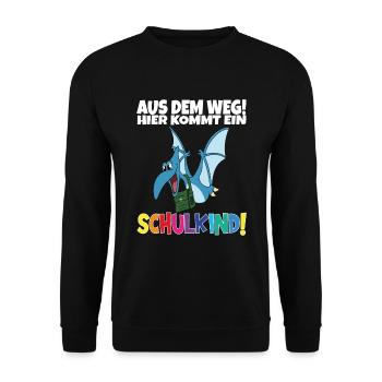 Écolier 2024 entrant à l'école - Sweat-shirt Unisexe - noir - Devant - Alina (178cm) & Michal (187cm)