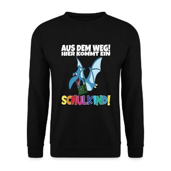 Écolier 2024 entrant à l'école - Sweat-shirt Unisexe - noir - Devant - Alina (178cm) & Michal (187cm)