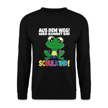 Écolier 2024 entrant à l'école - Sweat-shirt Unisexe - noir - Devant - Alina (178cm) & Michal (187cm)
