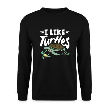 Tortue Tortue Mer Cadeau - Sweat-shirt Unisexe - noir - Devant - Alina (178cm) & Michal (187cm)