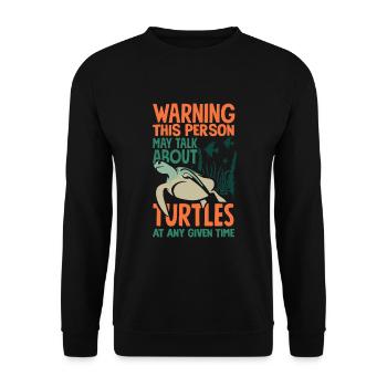 Schildkröte Meeresschildkröte Geschenk - Unisex Pullover - Schwarz - Vorne - Alina (178cm) & Michal (187cm)