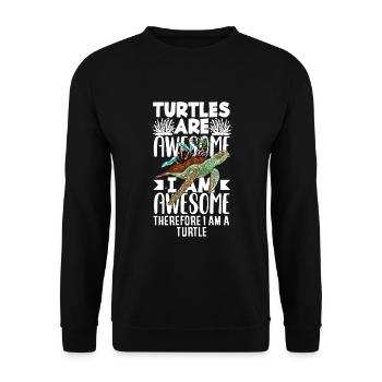 Tortue Tortue Mer Cadeau - Sweat-shirt Unisexe - noir - Devant - Alina (178cm) & Michal (187cm)